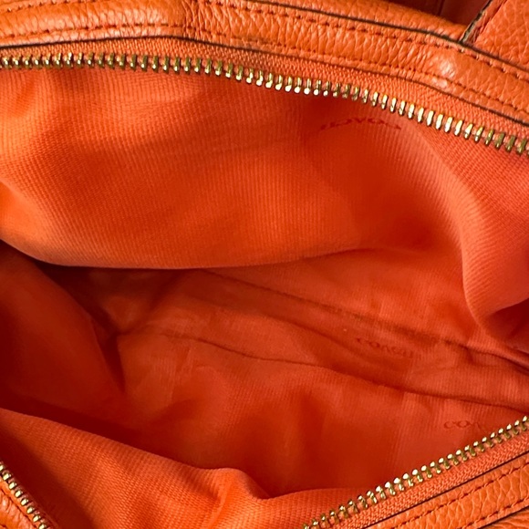 Coach Vibrant Orange Edie Leather Shoulder Bag - Picture 14 of 16